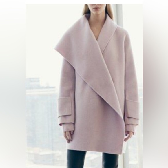 Vince Jackets & Blazers - Vince Pink Oversized Draped Wool Coat